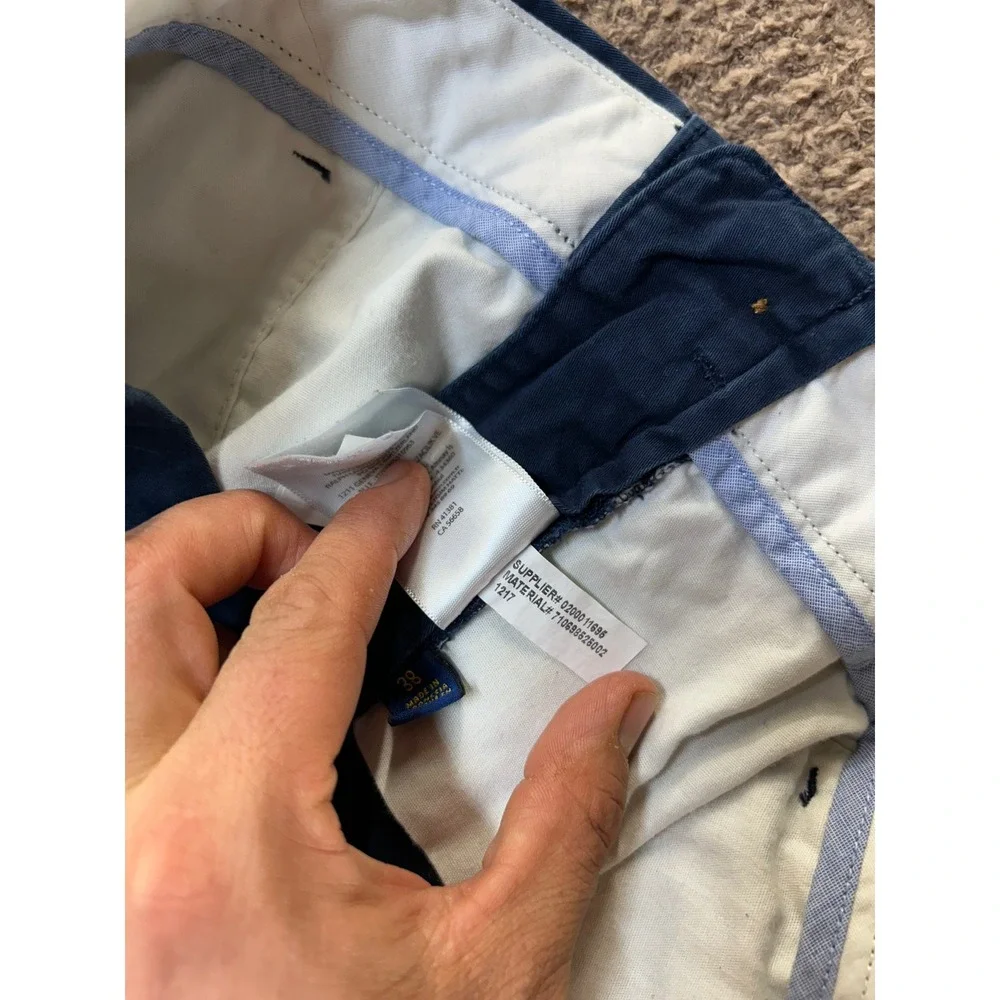 Polo Ralph Lauren Mens Navy Blue Stretch Classic Fit Chino Shorts Size 38
